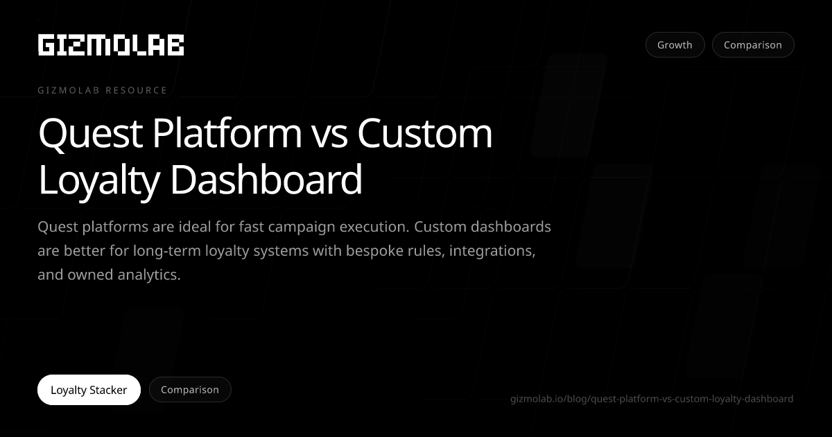 Quest Platform vs Custom Loyalty Dashboard | Gizmolab