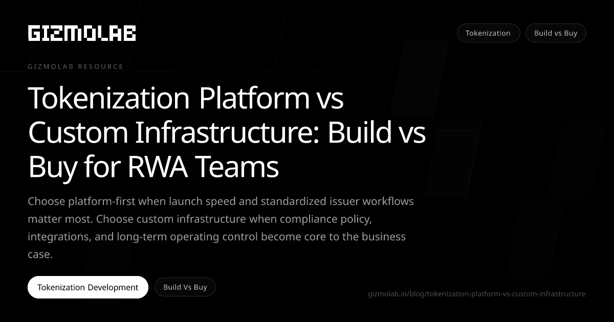 Tokenization Platform vs Custom Infrastructure: Build vs Buy for RWA ...