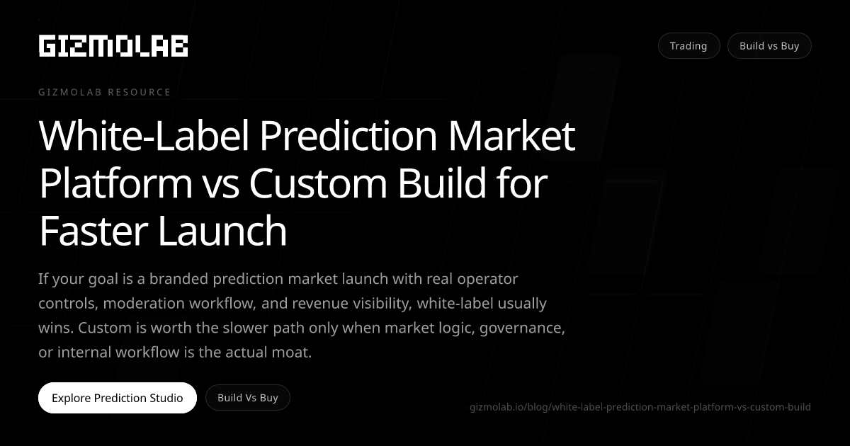 White-Label Prediction Market Platform vs Custom Build | Gizmolab
