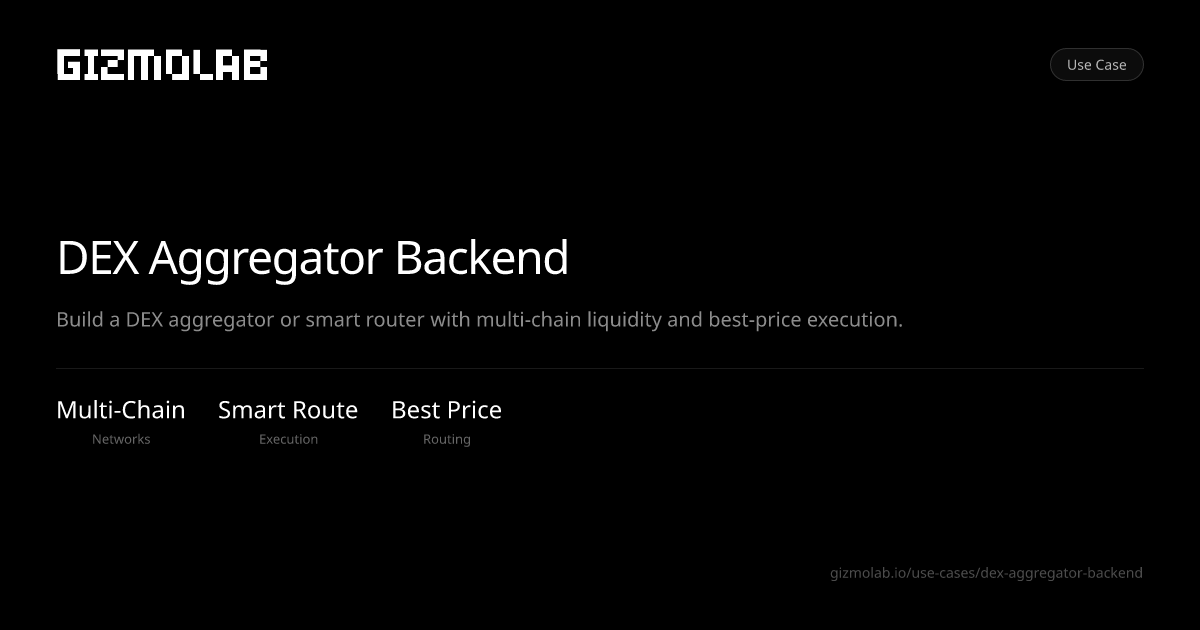DEX Aggregator Backend Infrastructure for Smart Order Routing ...
